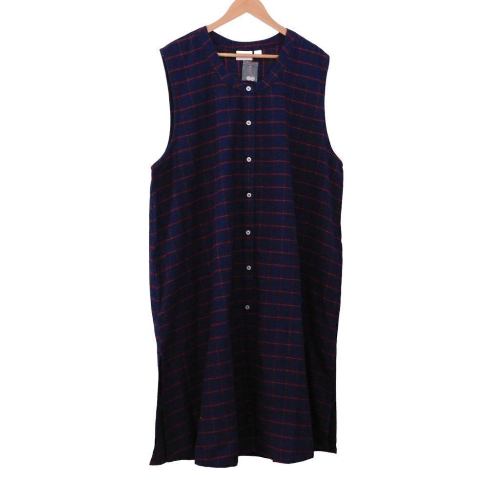 NEW Women's Casual Flannel Retro Loose Dress Overalls‎ Tank A-line Jumper 2X